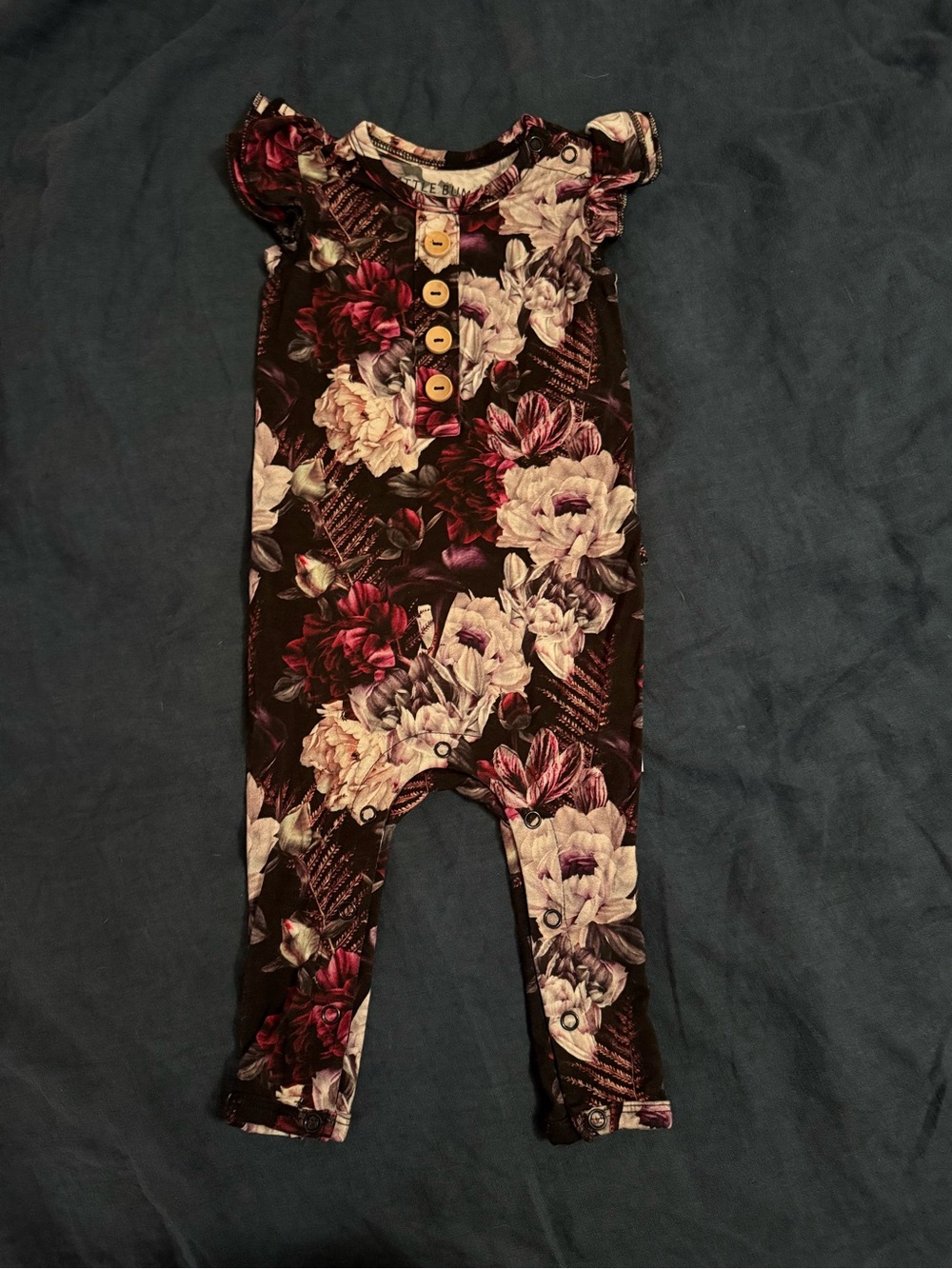 Little Bum Bums Floral Snug-Fit Baby Romper in Bloom Shakalaka moody floral